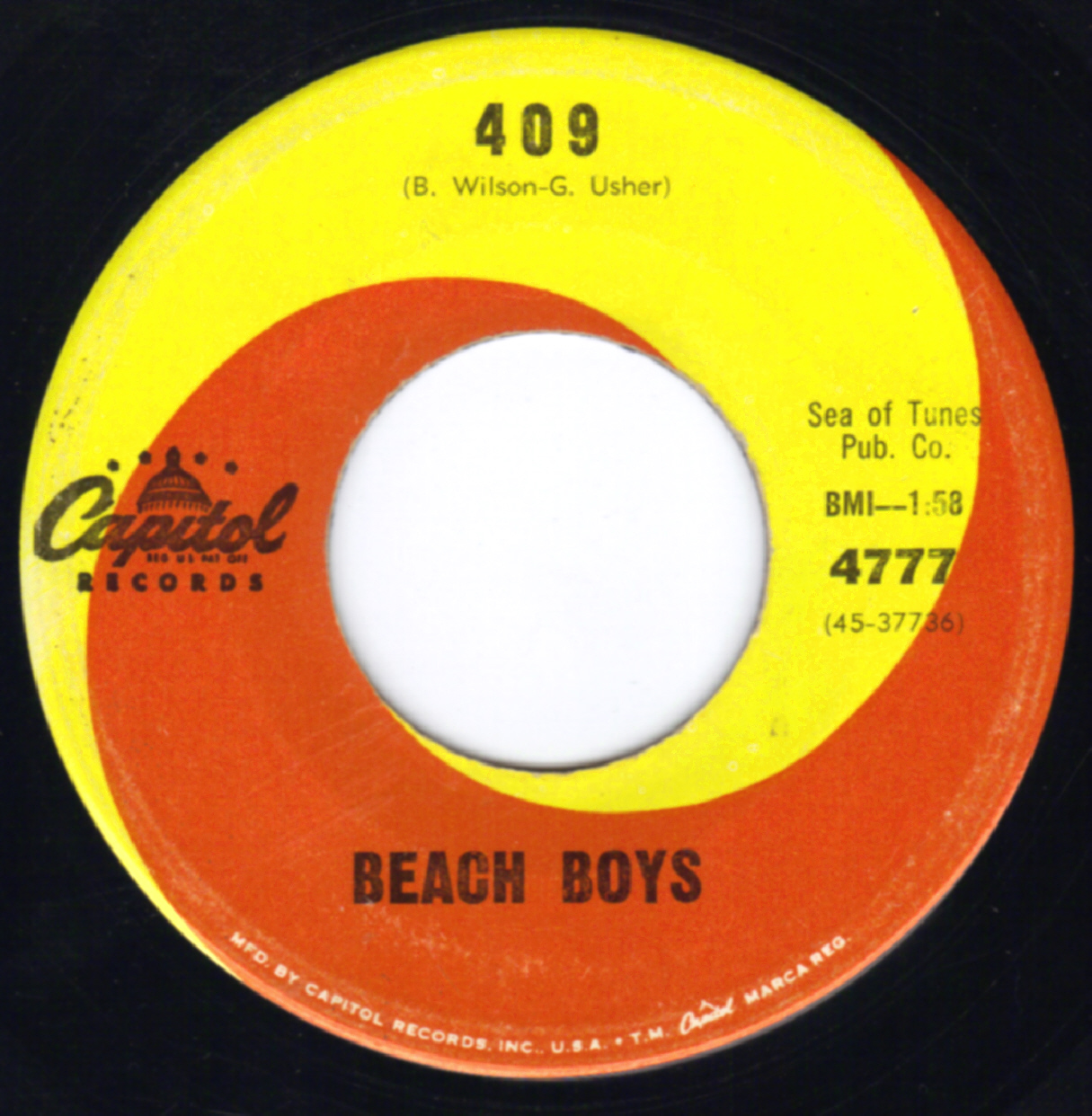 US Regular issues - Capitol labels 1962-63 - Beach Boys on 45